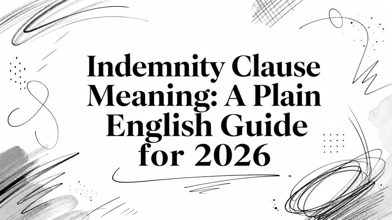 Indemnity Clause Meaning: A Plain English Guide for 2026