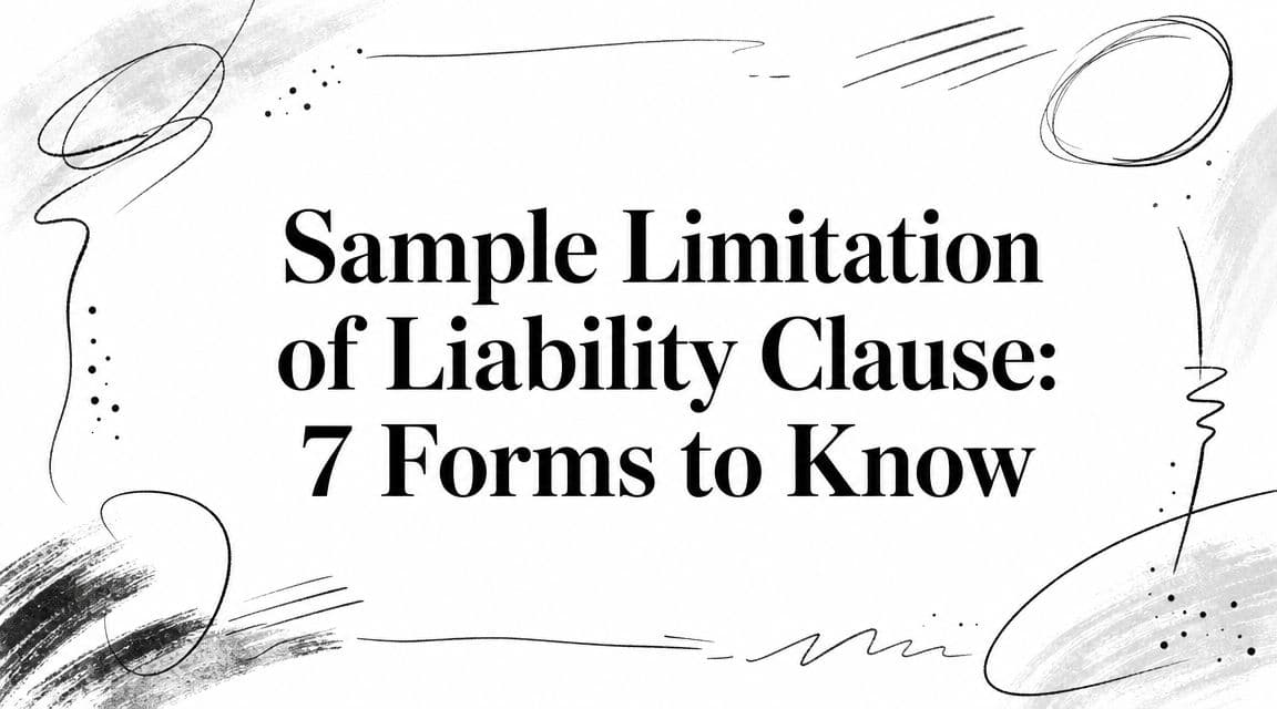 Sample Limitation of Liability Clause: 7 Forms to Know