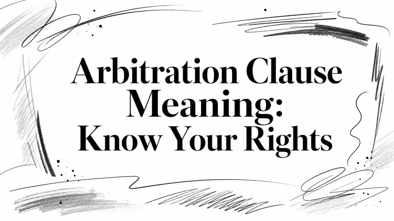 Arbitration Clause Meaning: Know Your Rights