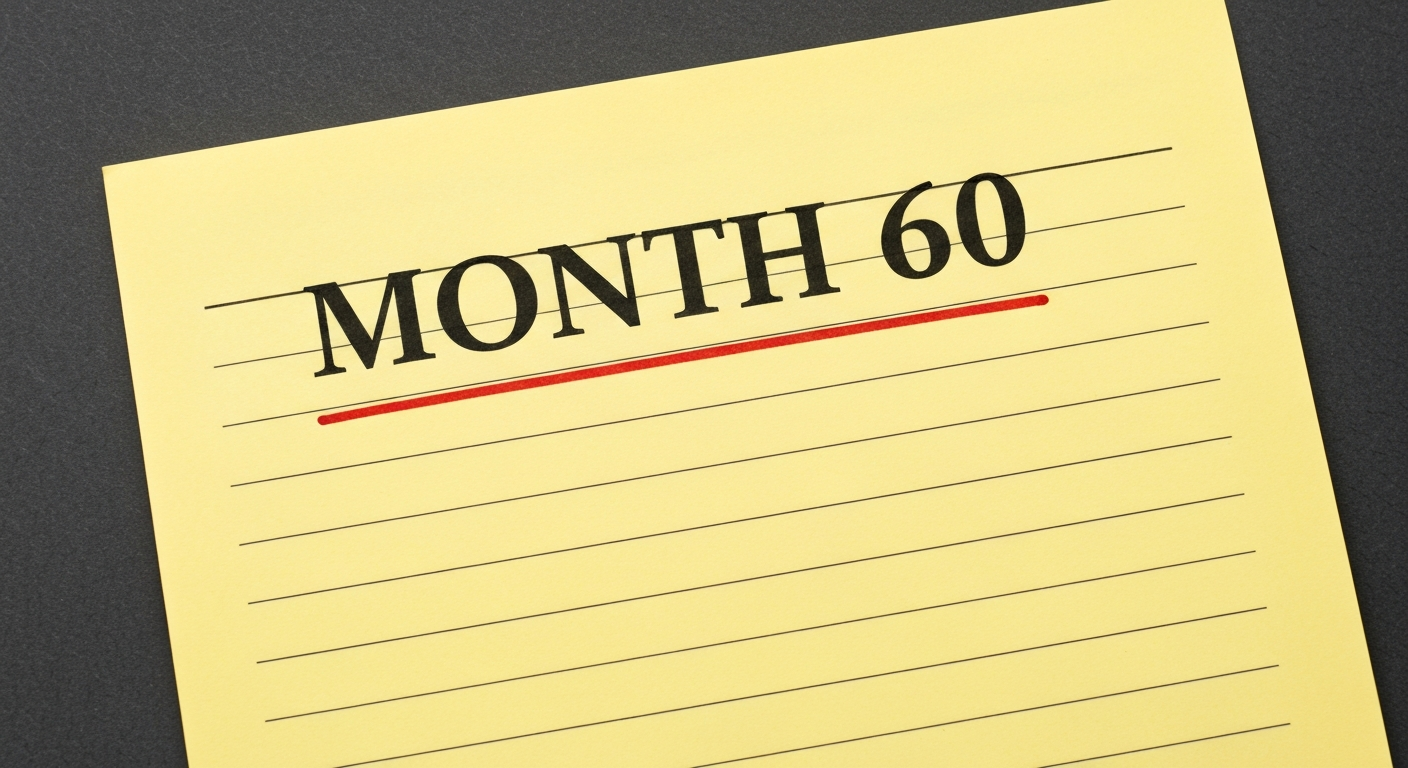 A single sheet showing the figure MONTH 60 with a red ink underline