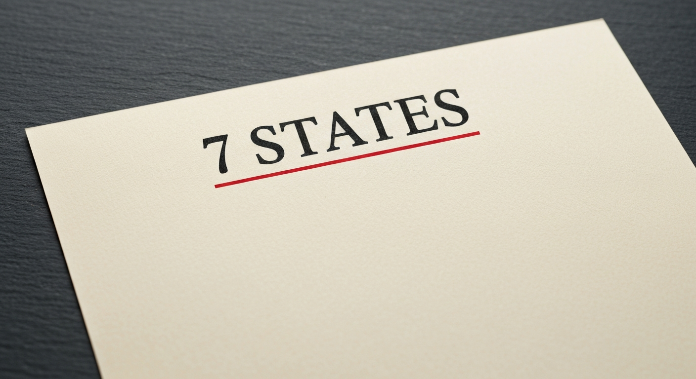 A single sheet showing the figure 7 STATES with a red ink underline