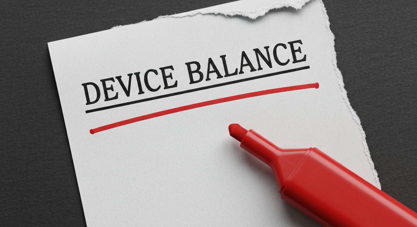 A torn corner of a phone bill showing a device installment line