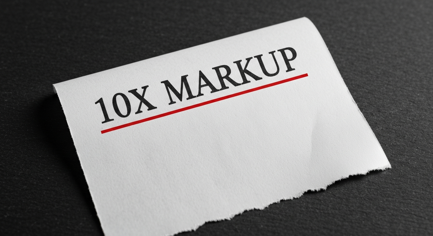 A single sheet showing the figure 10X with a red ink underline