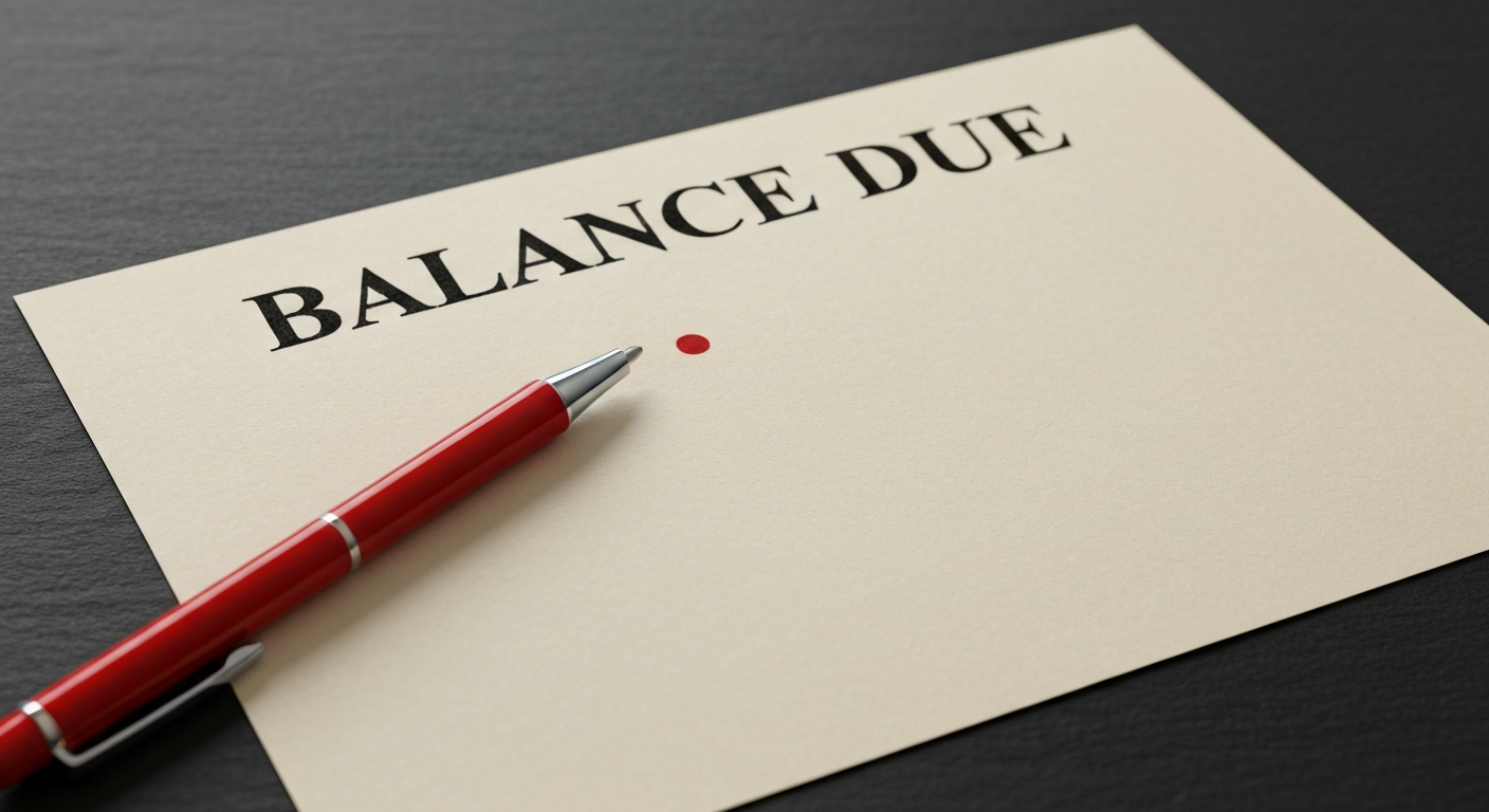 A close-up of a final carrier bill line item showing a remaining device balance